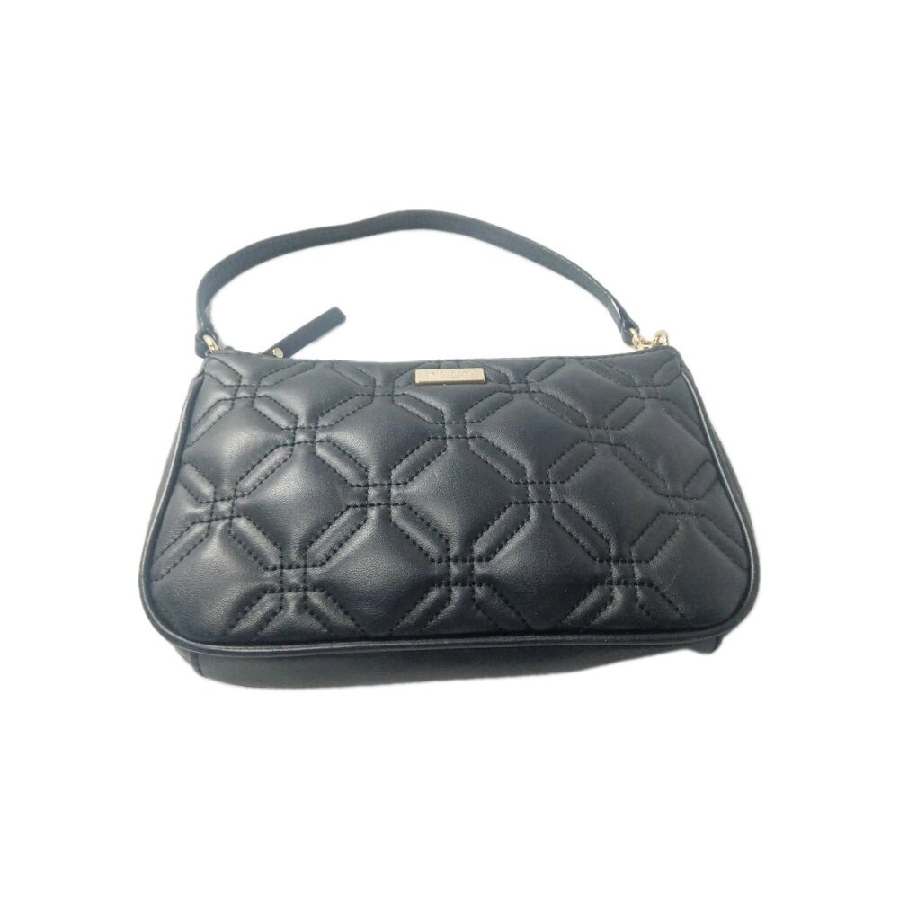 Kate Spade Linet Astor Court Quilted Black Leather Wristlet Purse WLRU1780 - Picture 4 of 11